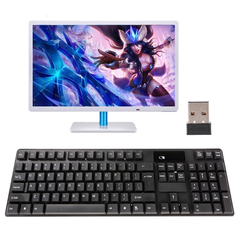 2.4GHz Wireless Keyboard Optical Mouse Combo Kit For Laptop Desktop Computer