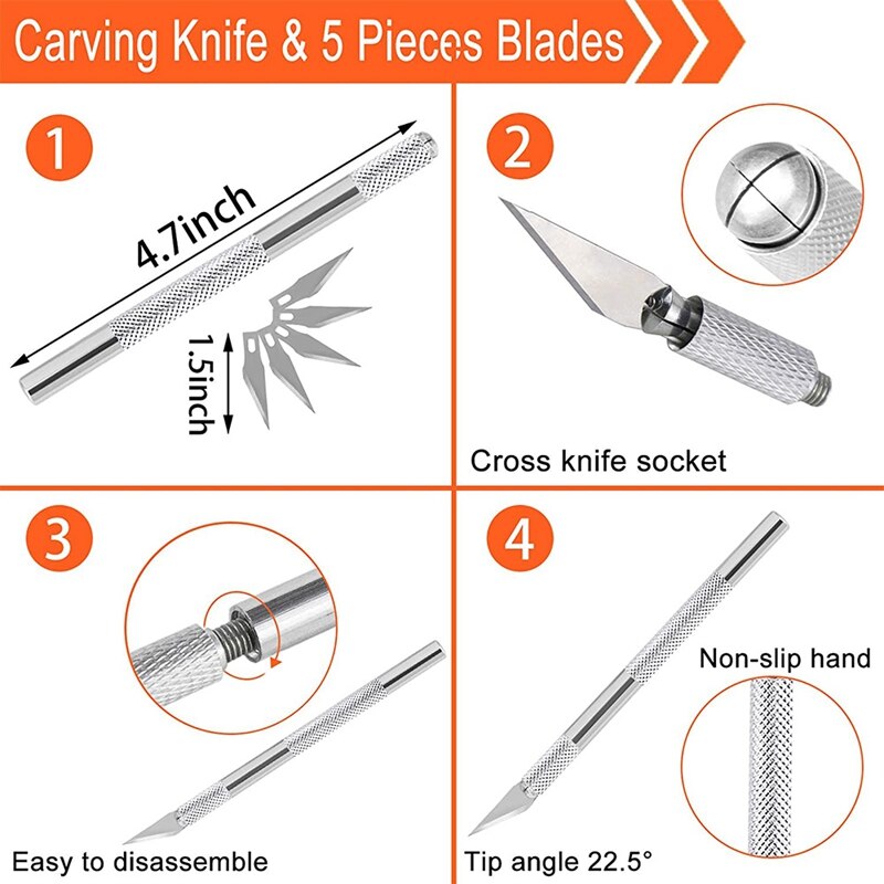 Rubber Stamp Making Kit Stamp Carving Starter Tool Set,Linoleum Cutter with Rubber Carving Block, for Craft Carving