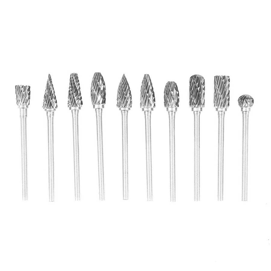 Elektrische boormachine 10 stuks wolfraamcarbide stalen frezen vijlen metaalbewerkingsgereedschapset 3*6mm mini-frezen voor het snijden en vormen