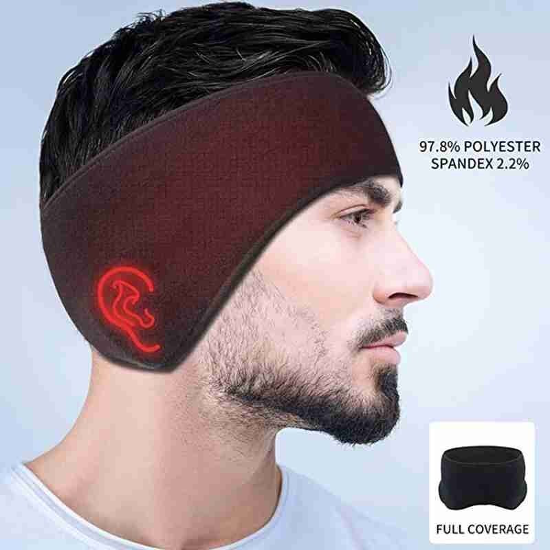 Diadema elástica deportiva para correr, orejeras, resistente al viento, banda para el pelo de lana cálida, para correr al aire libre, esquiar