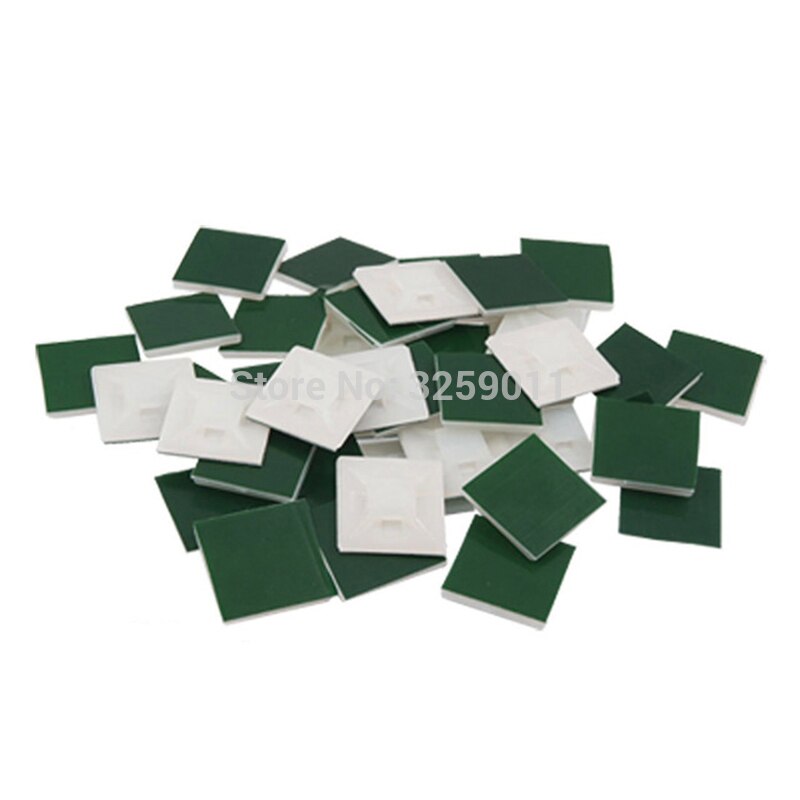 50PCS Self Adhesive Cable Tie Mounts 30 mm * 30 mm Screw Hole Anchor Point Provides Optimal Strength for Long-Term green stick
