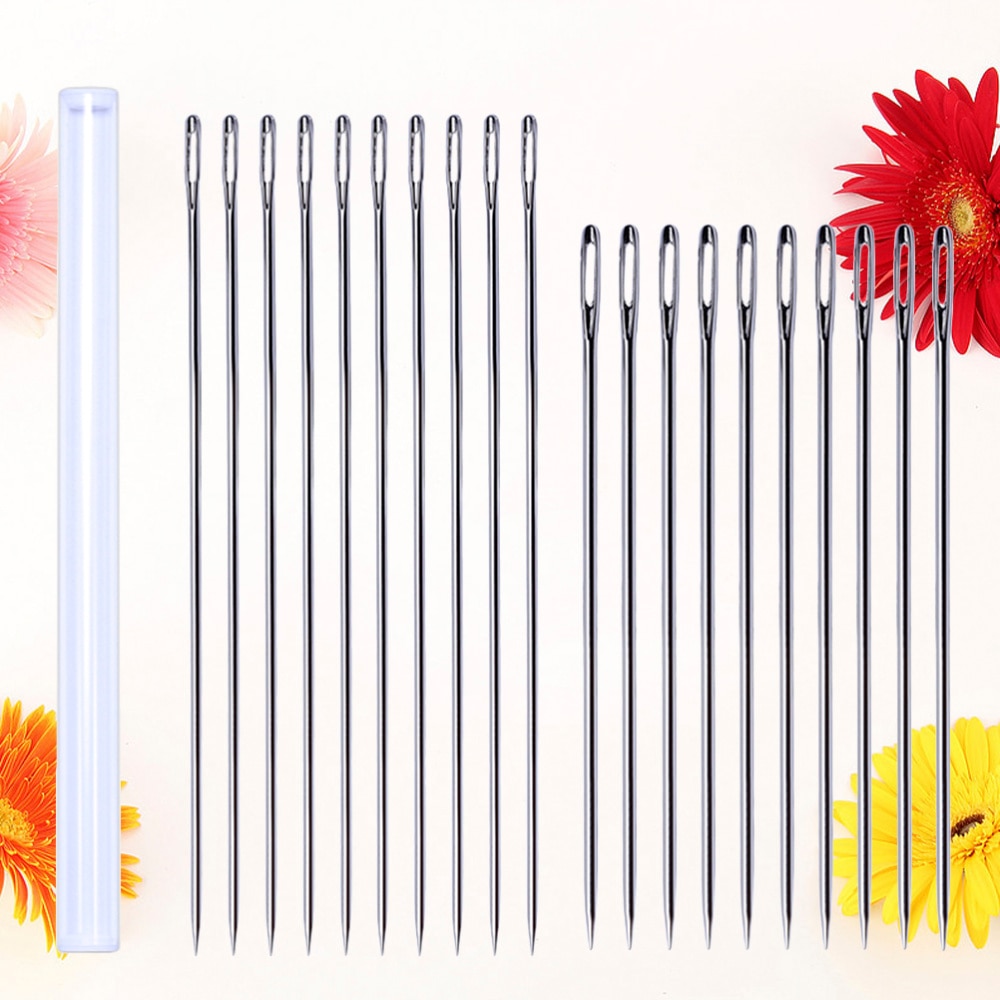20PCS Extended Knitting Doll Hand Needles Large Size Large-eye Long Needles for Doll Making Handwork Sewing