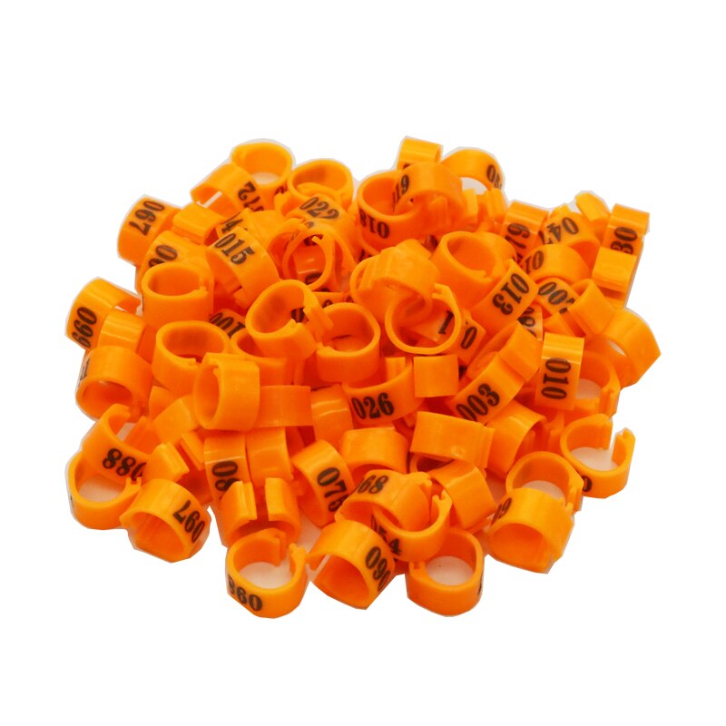100 stks Binnendiameter 12 MM 14 MM Duif Vogel Plastic Clip Ringen Duif gekleurde voetring Nr.1-100 Gevogelte Beenbanden