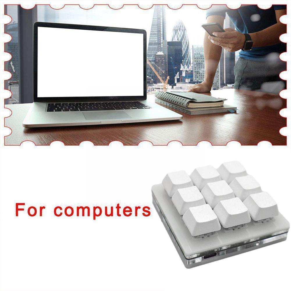Portable Mini 9 Keys Keypad Diy Shortcut Keyboard Function Keyboard Keyboard Programmable Mini Keyboard Gaming Mechanical U1d4