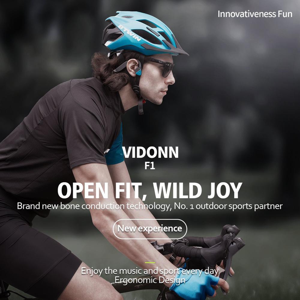 Vidonn F1 Bone Conduction Headphones Earphone Bluetooth 5.0 Titanium Open Ear Wireless Sports Headset