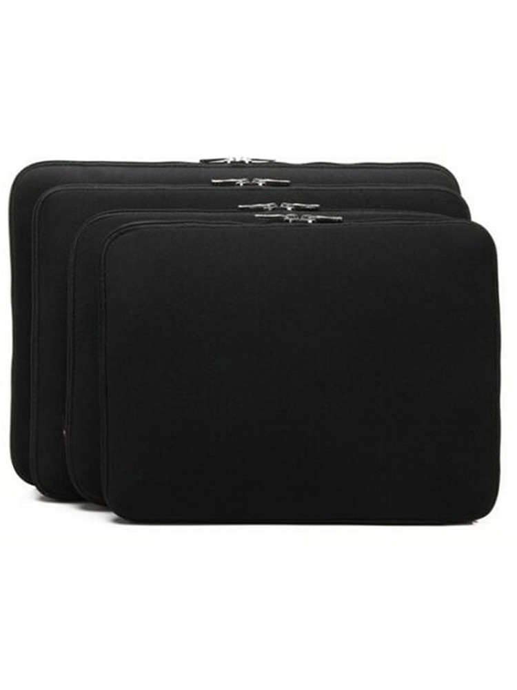 Sort 10 " -17 " bærbar notebook sleeve taske cover med /4 stropper til hp dell lenovo acer taske