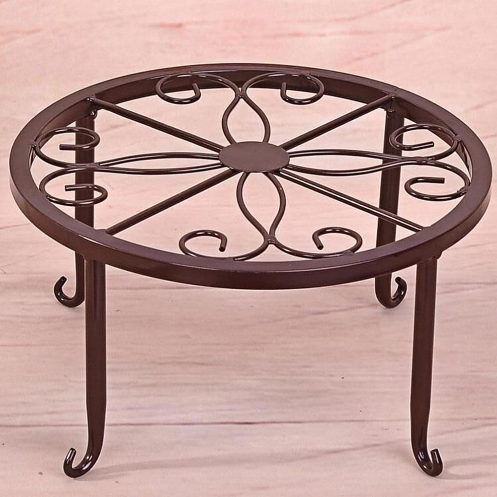 Potte stander blomsterhylde urtepotte stativ smedejern skabe holdbar klassisk stil boligindretning rund havestand gulv