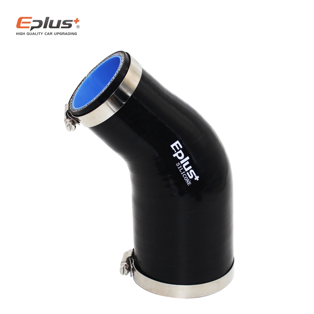 Universal 45 Degrees Reducer Silicone Tubing Braided Hose Car Intercooler Turbo Mechanical Plumbing Connecting Black Multi Size