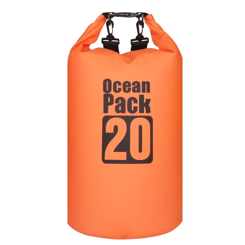 20l vandtæt vandafvisende tørpose sæk opbevaringspose pose svømning udendørs kajakroning kano flod trekking sejlsport: 20l orange