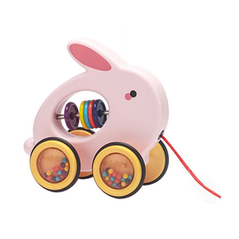 Baby Cartoon Dier Auto Pull Touw Speelgoed Slepen Voertuigen Rammelaars Educatief: 3