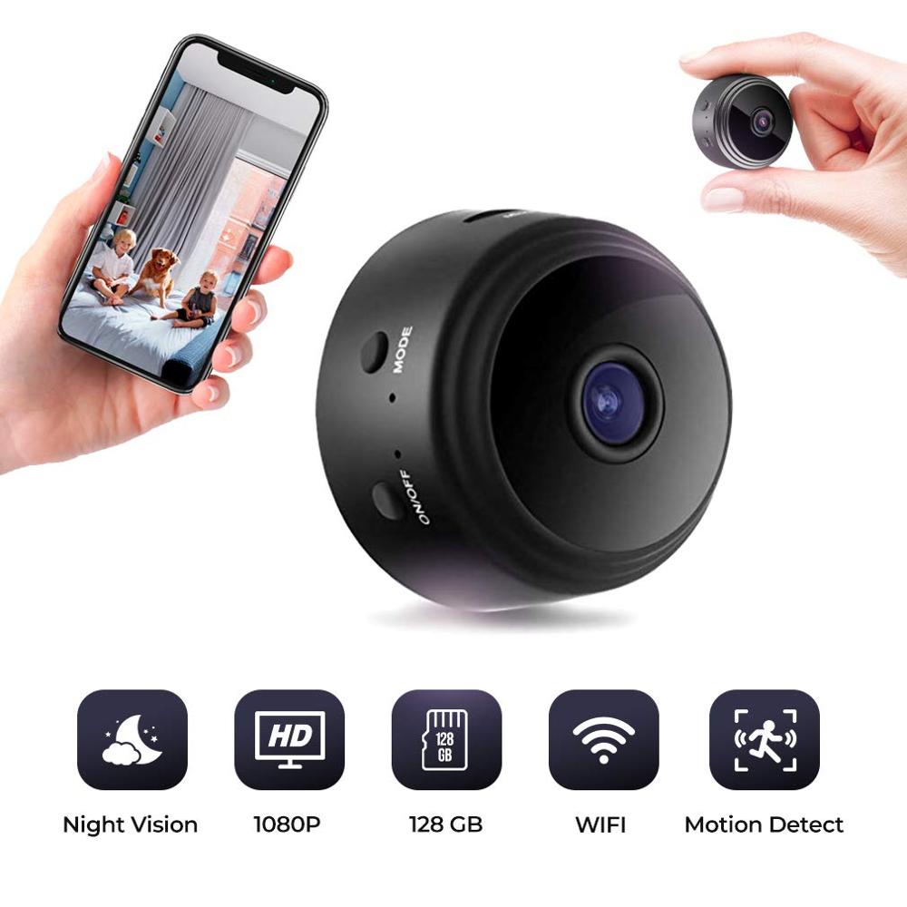 Wifi Camera,1080P Draadloze Draagbare Bewakingscamera Magnetische Kleine Home Cam Met Bewegingsdetectie En Nachtzicht