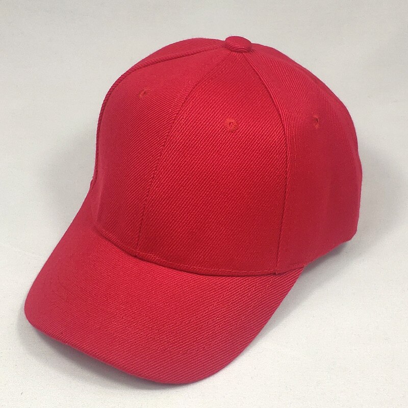 Maat 54 Cm Vlakte Baseball Cap Voor Kinderen Meisjes Roze Hoeden Jongens Zomer Gebogen Bill Hoed Geel Blauw Wit Rood zwart: Rood