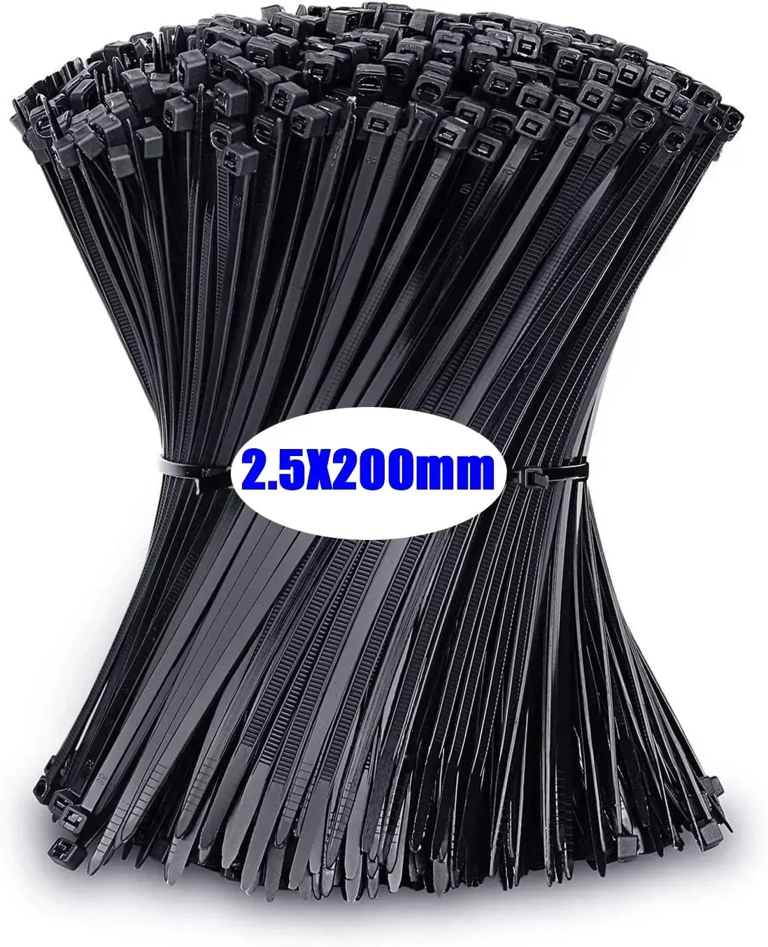 Collar de sujeción de plástico, brida para cables, sujeción para cables antiarañazos, Cable de sujeción, Velcro, autobloqueo, bridas para cables de nailon: Blanco / 10 m