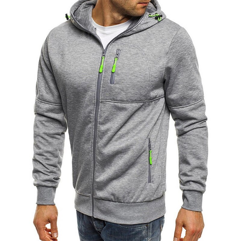 Mannen Sport Casual Wear Rits Copine Mode Tij Jacquard Hoodies Fleece Jas Herfst Sweatshirts Herfst Winter Jas: light grey / XL