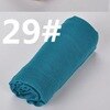 Bufanda mujer hijab Chiffon chal chal musulmán árabe pelo cabeza bufanda borla retro arruga patrón Poncho 180x90cm: 29-cyan