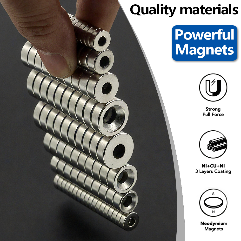 Supersterke ronde magneet met gaten Koelkastmagneet voor koelkast, doe-het-zelf, gebouw, wetenschappelijk, knutselen en kantoormagneten