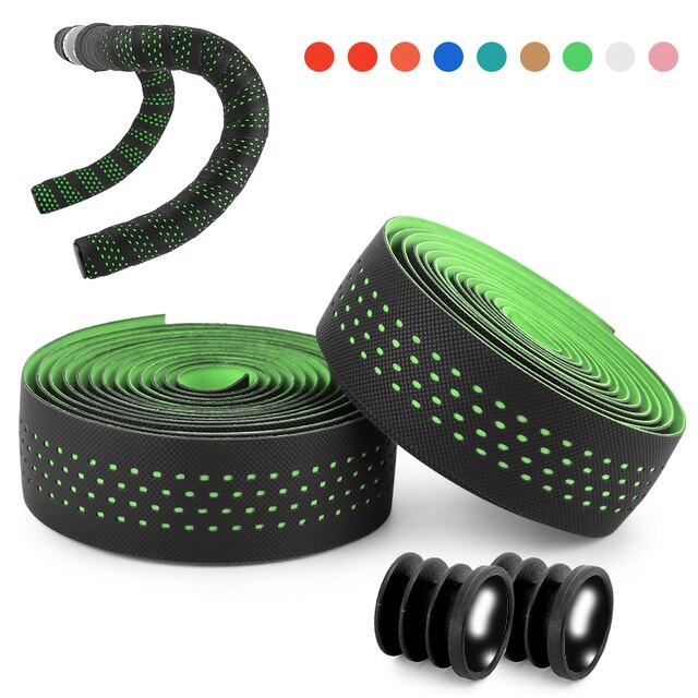 1 Paar Racefiets Handvat Bar Tape Fietsstuur Wrap Bandjes Anti-Slip Fietsen Stuur Mountainbike Stuurlint: Green