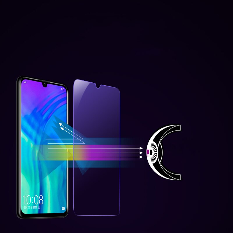 2Pcs Full Tempered Glass On Honor 10i 8A Pro 20 Lite 20S Anti-Blue-ray 9H Screen Protector Film For Huawei Y6 Y7