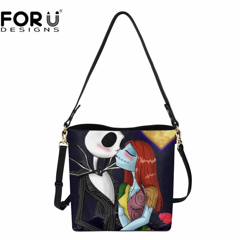 Jack and Sally Messenger torebki The Nightmare Before Christmas Design damskie torebki na ramię Hasp nowe PU skórzane casualowe torby tote