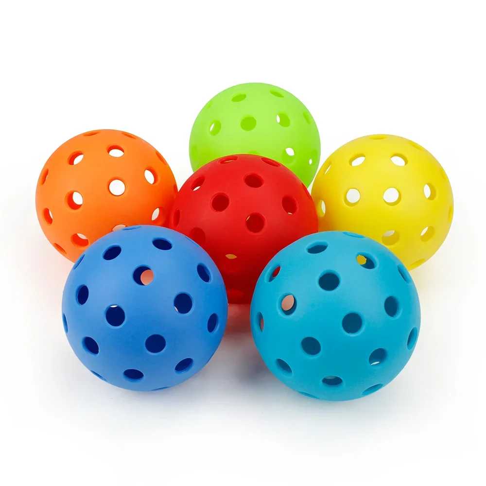 6/12/24PCS Pickleball 74MM Durable 40 Holes Outdoor 6/12/24Pcs Pickleballs 26g Outdoor for Competition pickleball Packs: Light Grey