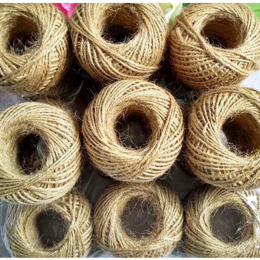 1Mm-16Mm Natuurlijke 100% Jute Touw Decoratie Milieu Fancy Hennep Garen Voor Diy Thuis Winkel Decoratie Voor handgemaakte Mand Lampen