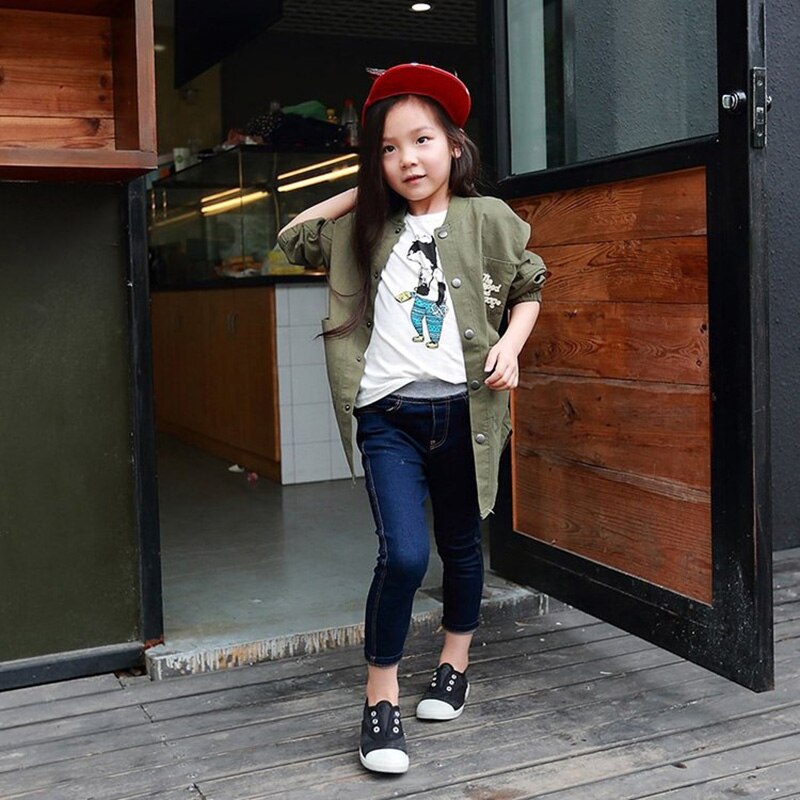 Girls Slim Jeans Autumn Denim Pants For Children Trausers Teenagers Girl Skinny Jeans Kids Teenage School Clothes