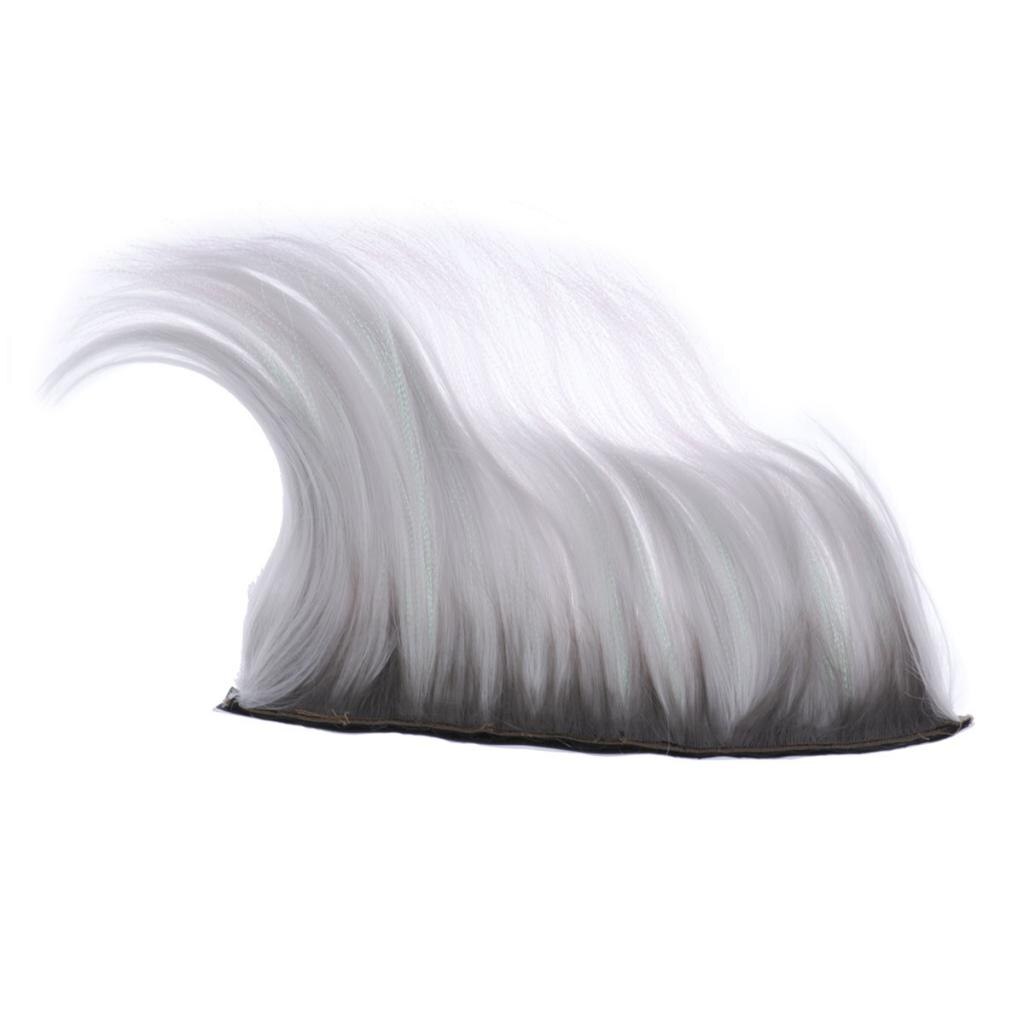 DIY Motorcycle Helmet Mohawk Hair Wig Cool Adhesive Helmet Hair For Cosplay Decoration Motorbike Helmet Accessaries 8 styles: Gray