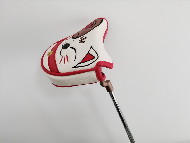 Mooie Kat Golf Driver Woods Hoofd Covers Cartoon Dier Fairway Hybrid Putter Pu Leather Putter Headcovers Golf Covers: mallet putter