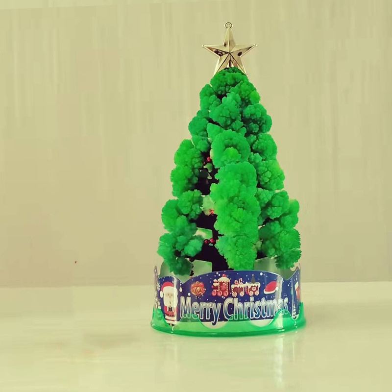 DIY magiczne rosnące papierowe kryształy drzewo drzewo wiśni magicznie zabawne choinki dzieci nowe zabawki nauka zabawka dla dzieci: Christmas Tree B