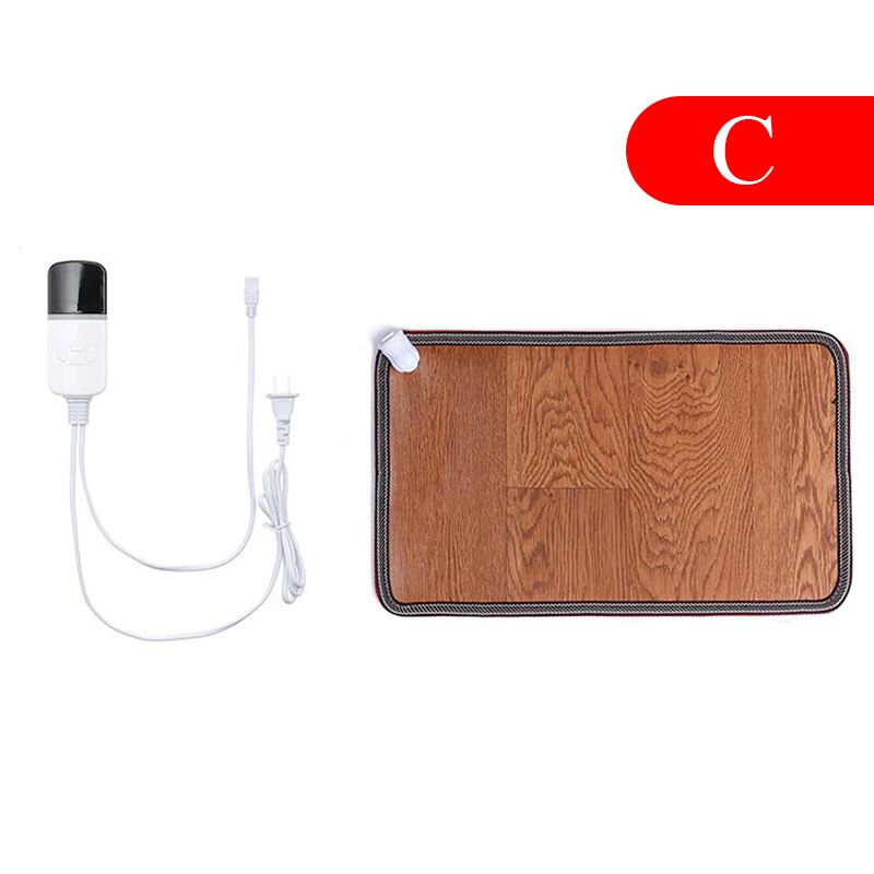 Adjustable Leather Heating Foot Mat Warmer Electric Heating Pads Feet Leg Warmer Carpet Thermostat Home Office Warming Tools: C