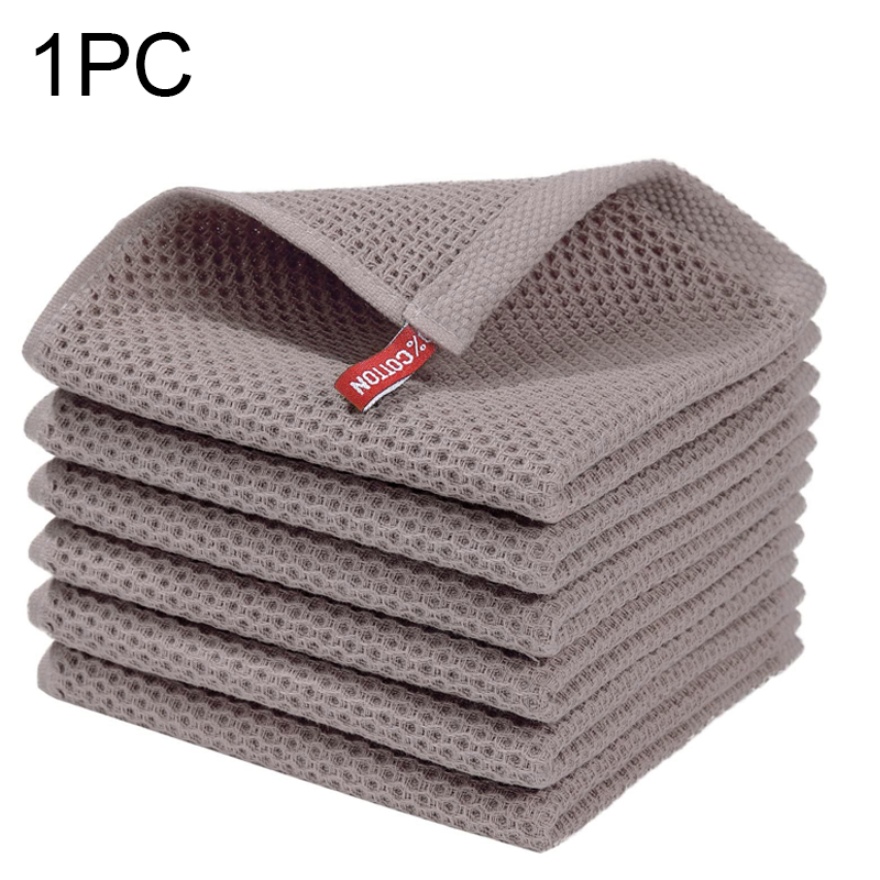 Toalha de algodão macia absorvente pano de prato cozinha favo de mel toalha de lavagem de rosto respirável pano de limpeza doméstica pano de lavagem: CÉU AZUL / 3pcs