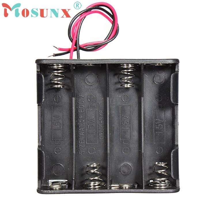 Plastic 12 Volt 12 V Batterij Clip Slot Opslag Houder Box Case 8 Aa Batterijen Stack 6 Leads draad JJ0120