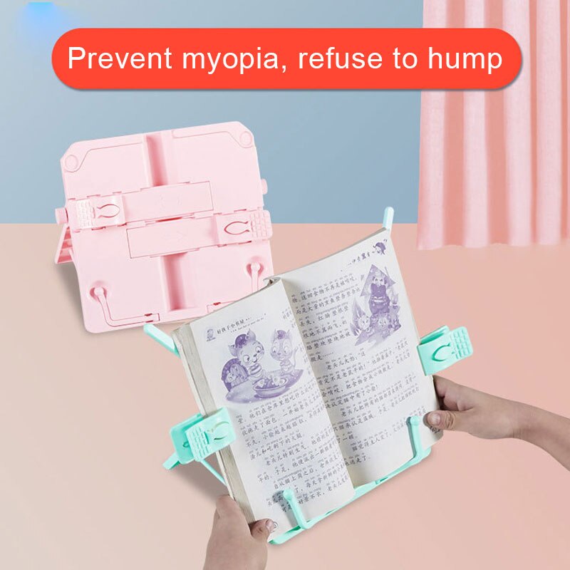 Adjustable Book Stand Height and Angle Adjustable Book Holder with Page Paper Clips for Big Heavy Textbooks Music Books EM88