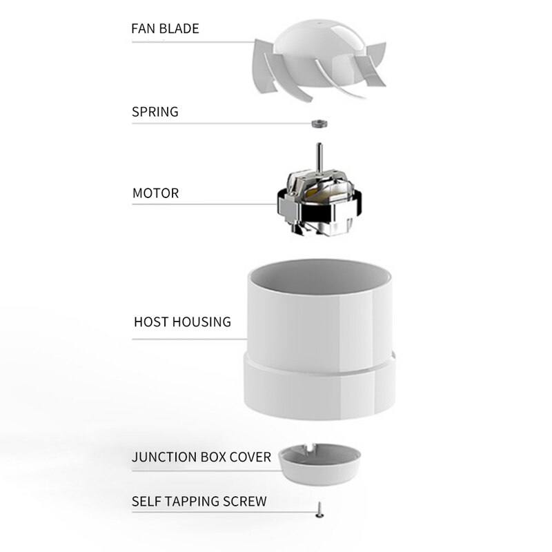 Round Exhaust Fan Duct Ventilator 220V Ventilation Vent Air Extractor For Window Bathroom Toilet Kitchen Booster