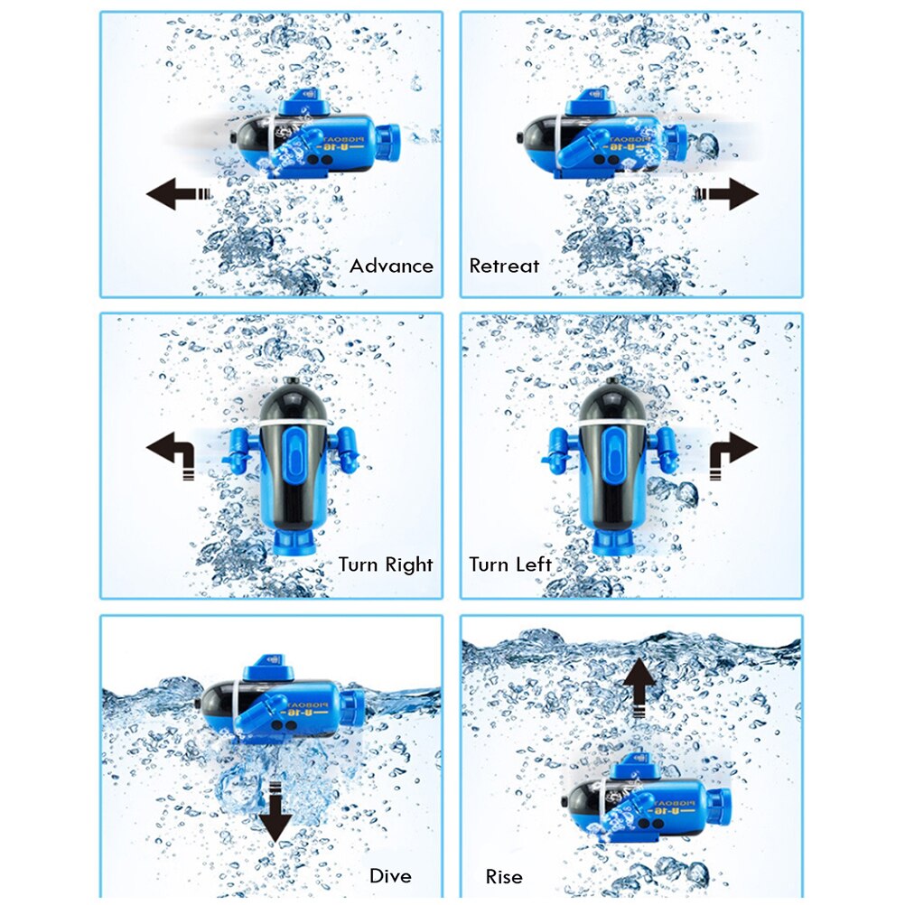 Mini barco submarino de carreras con Control remoto para niños, juguete submarino de juguete, barco de carreras con Control remoto en bañera, piscinas, lagos,