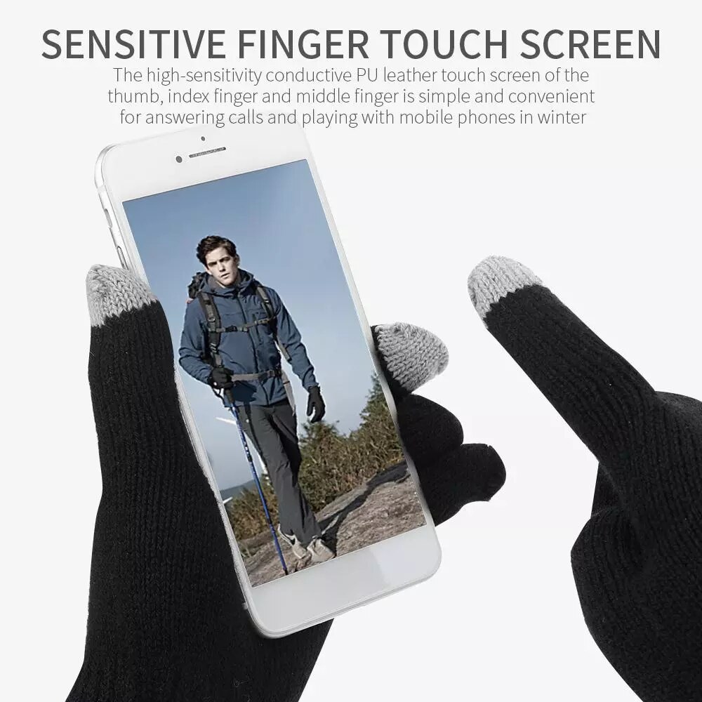 Gebreide verwarmde handschoenen op batterijen, duurzame outdoor winterhandschoenen, sportzwarte ademende motocross verwarmde handschoenen