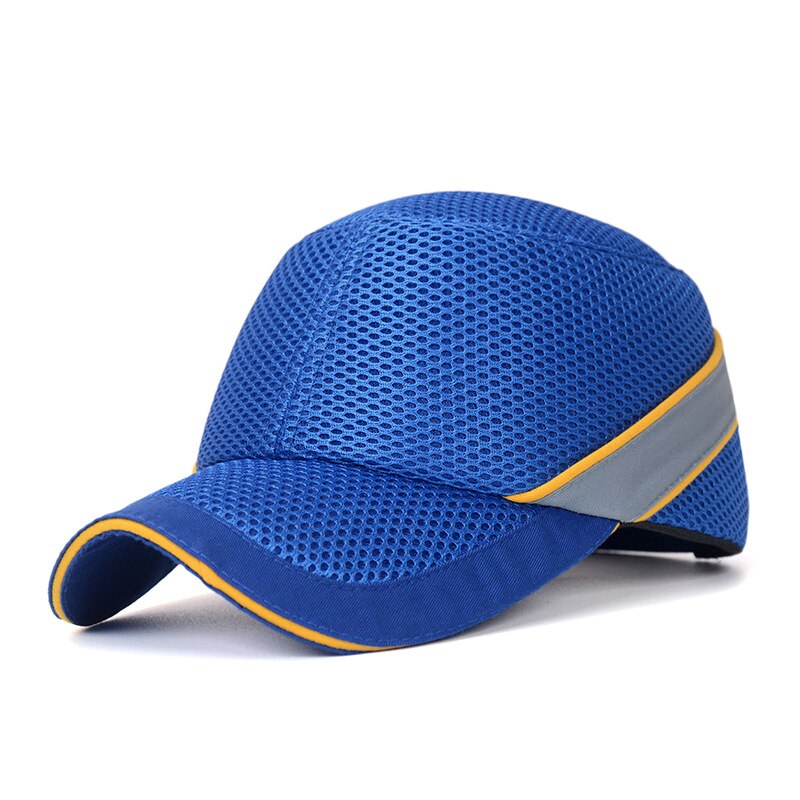 Arbejdssikkerhed bump cap baseball hat stil net klud hi-viz anti-kollision hård hat hjelm hovedbeskyttelse reparation: Blå