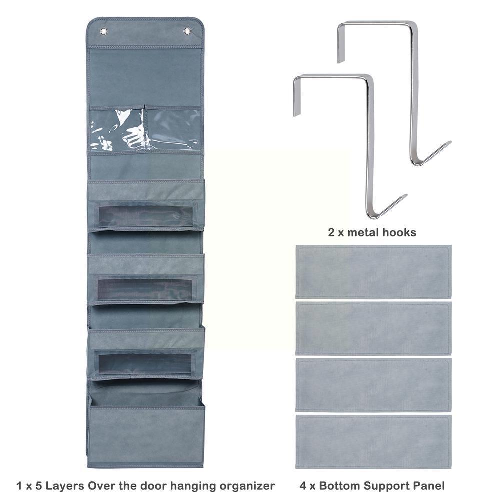 1 Pack 5-Shelf Over Door Hanging Organizer, Wall Mount Storage for Bedroom Room E7Z2
