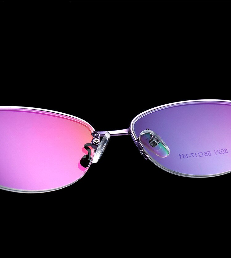 Gafas ópticas de aleación de titanio para mujer, montura ultraligera para miopía, gafas de medio borde