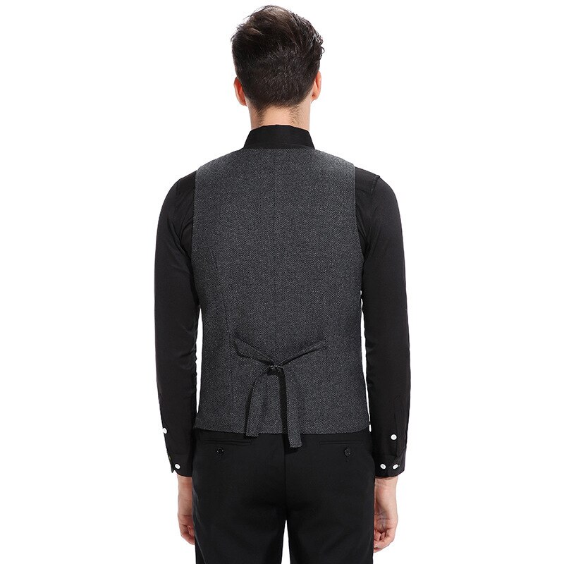 Gilet croisé pour homme, gilet de costume formel gris, gilet de costume slim business, hauts homme printemps