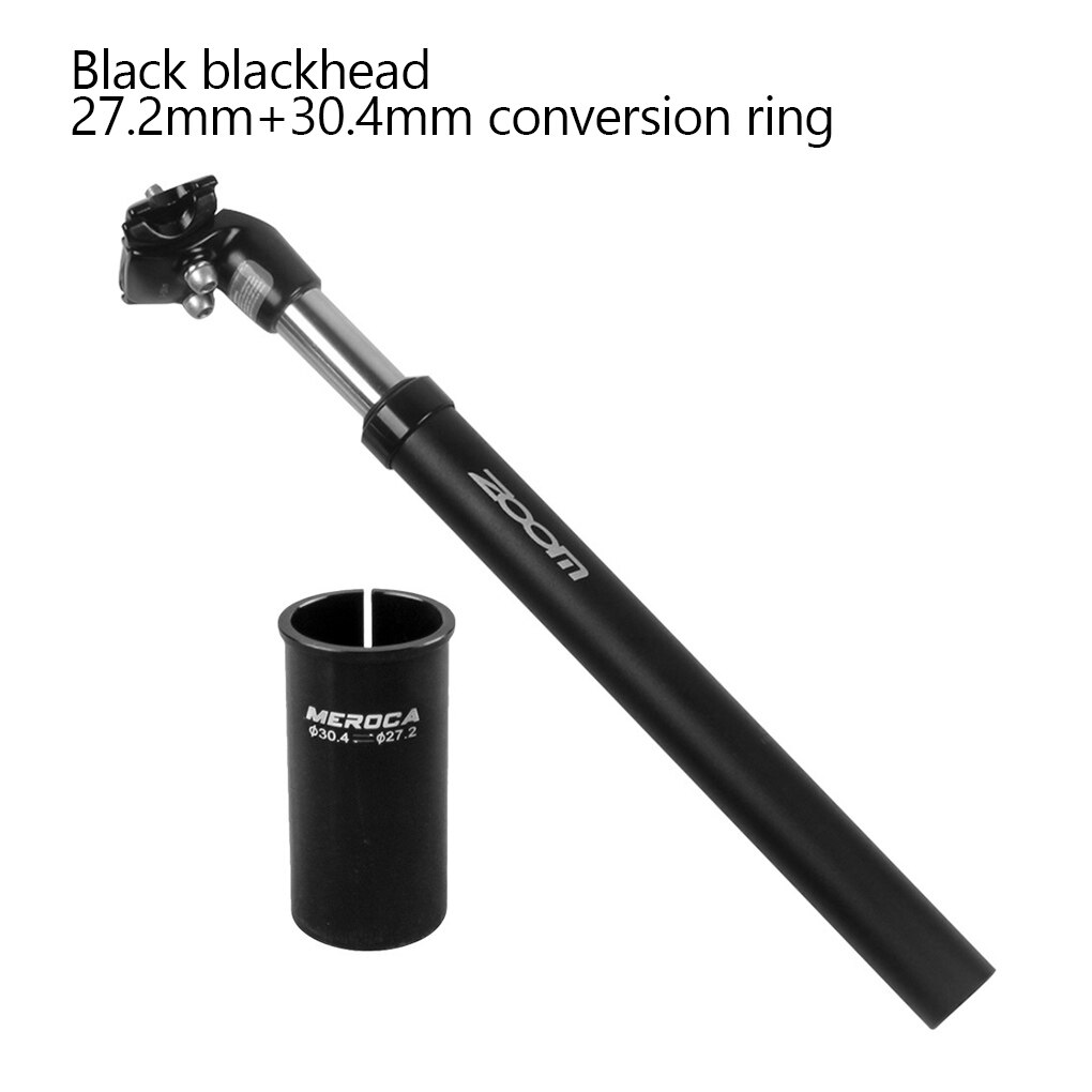 Bike Suspension Seatpost Frosted Bike Saddle Tube Shock Absorb Metal Saddle Post Aluminum Alloy Bicycle Replacement Parts: 30.4mm Ring Black