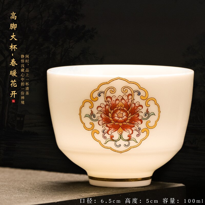 Taza de cerámica de jade Suet hecha a mano, taza de meditación Personal de viaje, tazón de té pintado a mano, juego de té Pu'er Master Cup: Borgoña