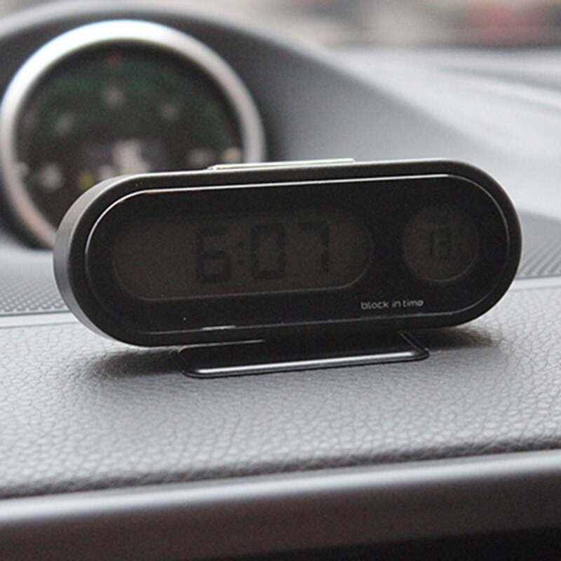 Portable 2 in 1 Car Digital LCD Clock & Temperature Display Auto Dashboard Clocks Backlight Electronic Screen Clock