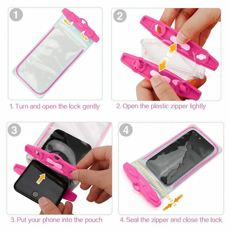 Été lumineux étanche poche natation Gadget plage sac sec housse de téléphone Camping ski support pour téléphone portable 3.5-6 pouces