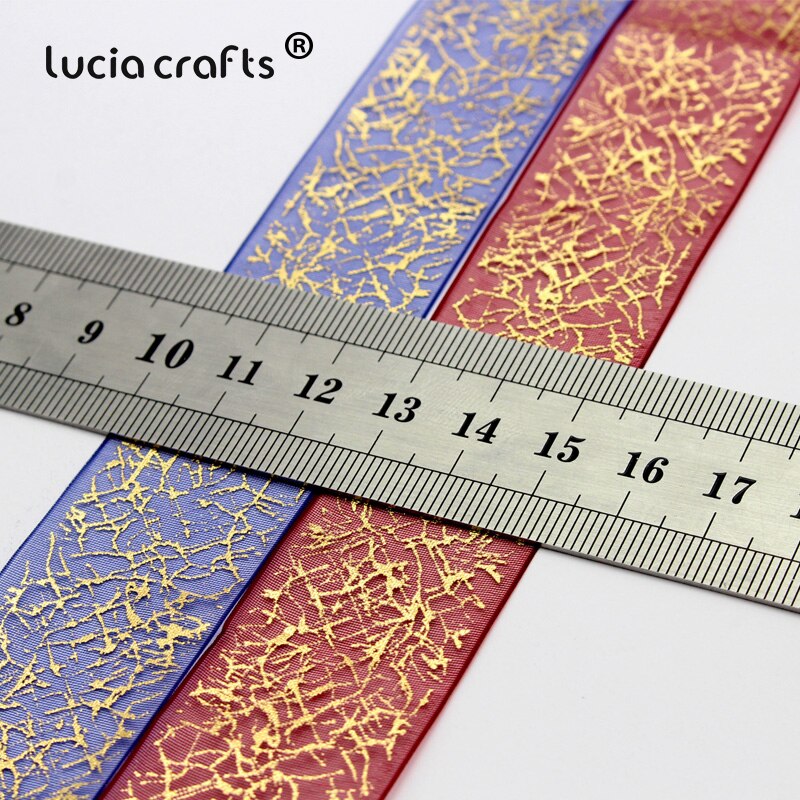 Lucia Ambachten 25 Mm Gedrukt Organza Lint Wedding Wrapping Decor Materiaal Diy Naaien & Haar Boog Accessoires P0102