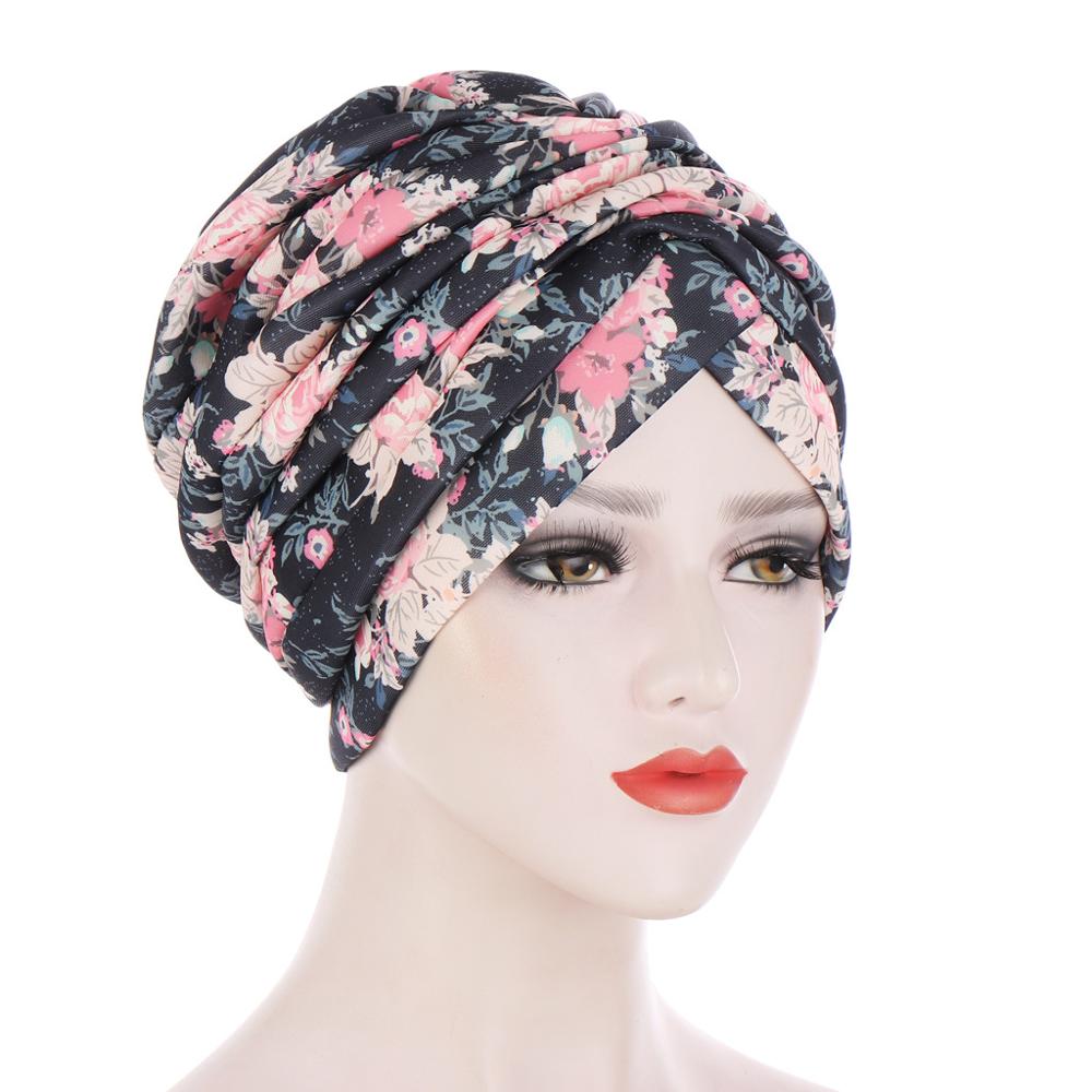 Muy grande de esponja capó de turbante para las mujeres impreso pañuelo de África Headties musulmán mujer envolturas cabeza: 4