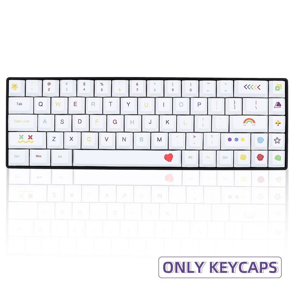Color pen mechanical keyboard keycap for 61/64/68/84/87/96/980/104/108 Cherry height PBT simple white keyboard cap