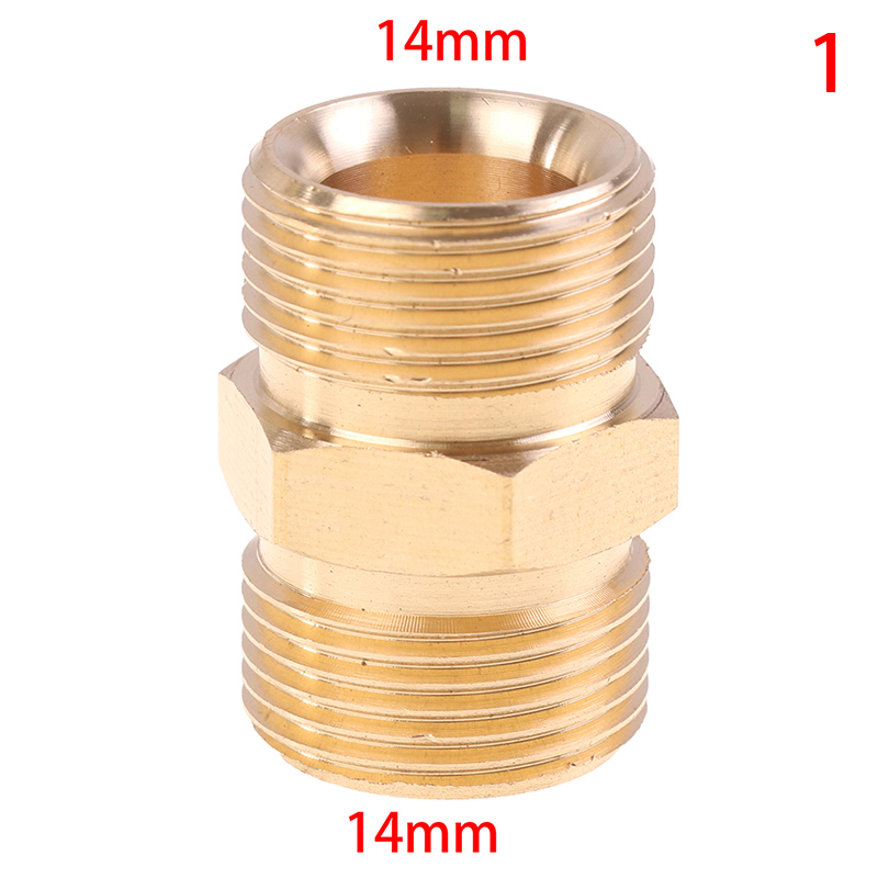 High Pressure Washer Hose Extension Connector Adapter Copper M22 14mm And 15mm Male Thread Female Hose Coupler Adaptor: indigo