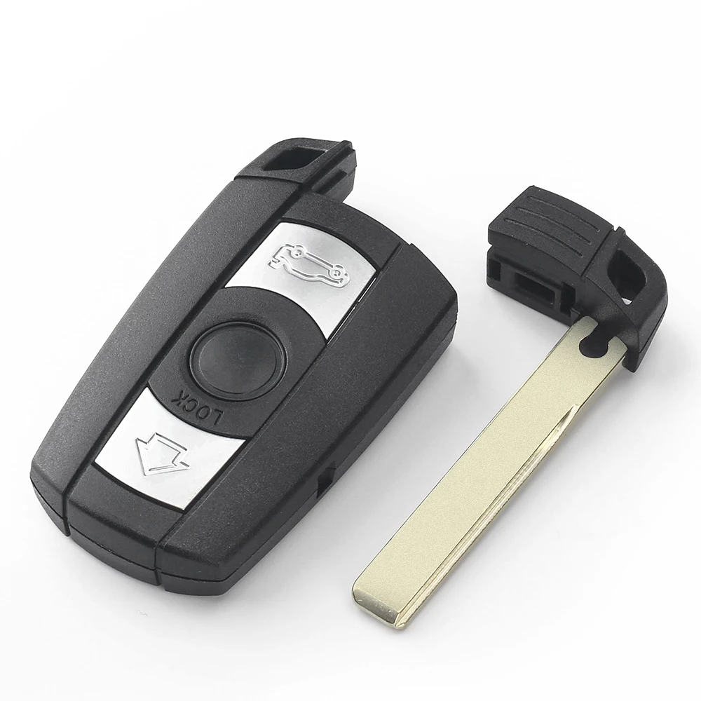 KEYYOU-funda para llave de coche, carcasa para mando a distancia, 3 botones, hoja inteligente, para BMW 1, 3, 5, 6, Serie E90, E91, E92, E60