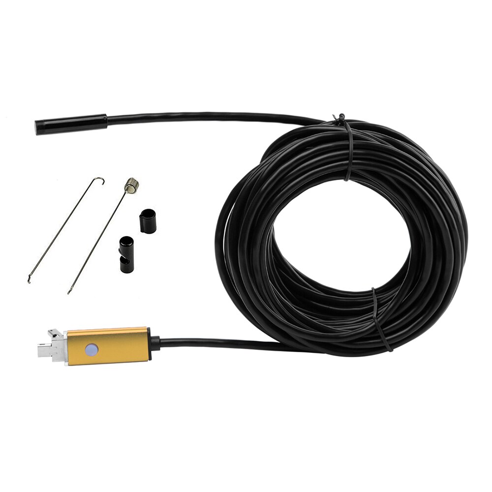 Chanseon 8mm USB + adaptador Android 2 en 1 2 m 5 m 10 tubo de inspección para teléfono Endoscopio cámara OTG IP67 impermeable Endoskop